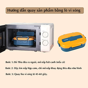 Hộp cơm giữ nhiệt Văn Phòng JIDOSA JD3850 đựng thức ăn 4 ngăn kèm bát đựng canh chống tràn