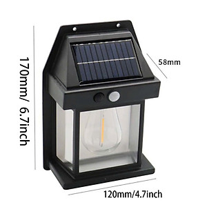 Đèn sân vườn năng lượng mặt trời cảm biến chuyển động, cảm biến ánh sáng tự động bặt tắt, đèn mặt trời
