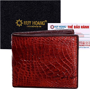 Ví Nam Da Cá Sấu Huy Hoàng HT2220 (12.5 x 10 cm) - Nâu Đất