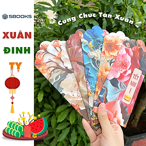 Combo 5 Cái Bao Lì Xì Thiết Kế Họa Tiết Hoa Mẫu Đơn 2025 Giấy Cứng C150 Siêu Dày Dặn - SBOOKS