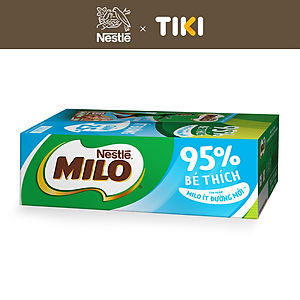 [Tặng túi chần bông] Thùng 48 hộp sữa lúa mạch Nestlé MILO Ít đường 180ml