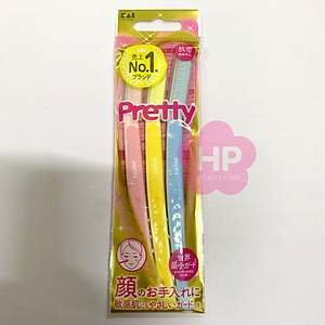 Dao Cạo Lông Mày Cán Dài Kai Pretty 01628-GA0053 (Set 3 cây)