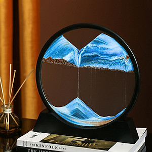 Tranh Cát 3D Chuyển Động Tranh Cát Chảy Hình Tròn Làm Quà Tặng Trang Trí Bàn Làm Việc Tinh Tế, Sang Trọng 