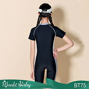 Đồ bơi áo tắm liền thân quần đùi lỡ cho bé gái tuổi teen vừa và lớn, size 25-60kg, kín đáo, gọn gàng, thời trang, thun bơi lạnh đẹp, co giãn tốt | BT75