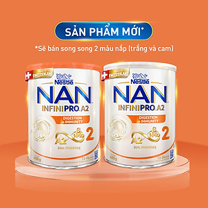 Sữa bột NAN INFINIPRO A2 2 với công thức đầu tiên kết hợp giữa đạm quý A2 & 6HMO & Dual Probiotics nhập khẩu Thụy Sĩ - Hộp 400g cho bé 12 - 24 tháng