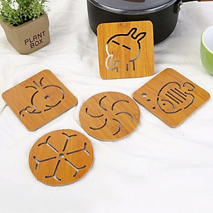 Bộ 6 Chiếc Lót Đế Ly Cốc Bằng Gỗ PaKaSa - Giao họa tiết ngẫu nhiên