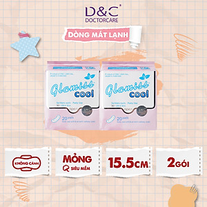 Combo 2 Băng vệ sinh hàng ngày Glamiss Cool ,BVS thảo dược 16cm siêu mát siêu khô thoáng