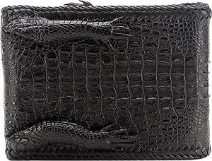 Ví Nam Da Cá Sấu Nguyên Con Vip Huy Hoàng HT2270 (12.5 x 10 cm) - Đen