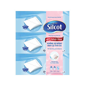 Bộ 3 Hộp Silcot Bông Trang Điểm (bông tẩy trang) Nhật Bản (82 Miếng/Hộp)