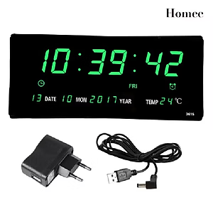 Đồng hồ điện tử treo tường có đèn LED 