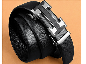 Thắt lưng nam chữ H da bò nguyên chất mặt khóa tự động hợp kim cao cấp