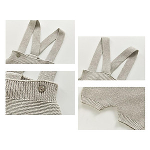 Quần yếm len dệt kim trơn màu cho bé trai và bé gái phong cách Hàn Quốc size từ 0 đến 36 tháng tuổi