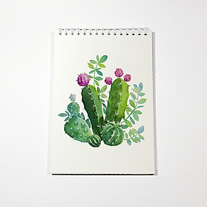 Sổ vẽ chuyên dụng A5 dòng cao cấp có vân, giấy rất dày vẽ chì và màu nước, giấy màu vàng kem lên màu rất tự nhiên, 15 tờ/cuốn 260gsm MOC08 Green Art - Hàng chính hãng