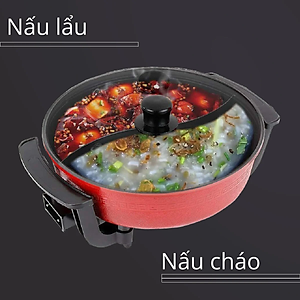 Nồi lẩu điện 2 ngăn Mishio MK112 5L - Hàng chính hãng