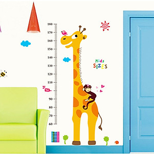 Decal dán tường thước đo hươu cao cổ