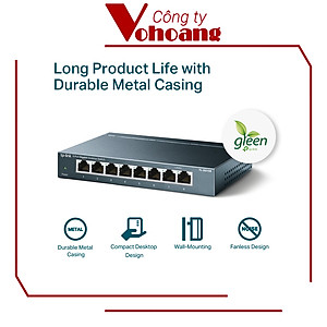 Bộ Chia Tín Hiệu Swich TP-Link SG108 Để Bàn 8 Cổng 10/100/1000Mbps - Hàng Chính Hãng