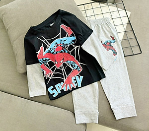 Đồ bộ bé trai, bộ ngủ dài tay cho bé trai size lớn 12-40KG chất thun cotton mềm mịn mát