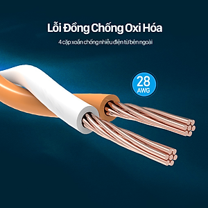 Dây cáp mạng hai đầu đúc sẵn CAT8 SSTP VENTION tròn, dài 1m đến 20m IKAB - Hàng chính hãng