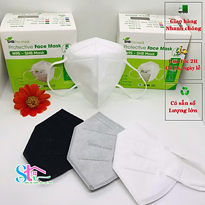 Khẩu trang N95 SHB Pro mask người lớn hộp 20 cái, Khẩu trang KN95 cao cấp 5 lớp kháng khuẩn chuẩn FFP2