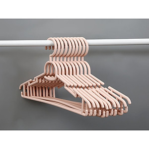 Set 10 cái Móc áo đầm vuông Hara 180 Bằng Nhựa Cao Cấp Inochi Nhật Bản (407 x 80 x 220 mm) - Giao Màu Ngẫu Nhiên