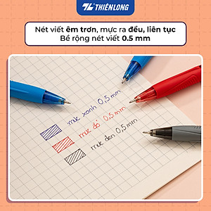 Combo 5-10-20 Bút Bi Thiên Long TL-095 - Tự động thu ngòi khi cài vào túi áo