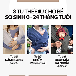 [Cao Cấp] Địu Vải Em Bé Sling Baby Sling Flex/Flex Plus Dễ Địu Êm Vai An Toàn Cho Bé 0–24 Tháng