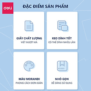 Giấy note giấy nhắn giấy nhớ 6 màu cho bullet journal học sinh Deli - 1 tệp - 21553