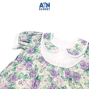 Đầm bé gái họa tiết Hoa hồng tím cotton - AICDBGGCSAV1 - AIN Closet