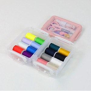 Bộ Hộp Kim Chỉ May Vá Đa Năng 2 Tầng 20 Chi Tiết Tiện Lợi Khâu Vá Quần Áo