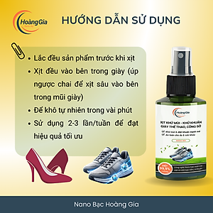 Xịt Khử Mùi Giày Công Sở Thể Thao Nano Bạc Hoàng Gia 100ml - Khử khuẩn giày nam nữ, khử mùi hiệu quả