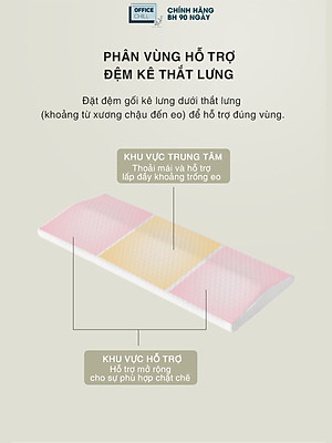 Đệm Gối Kê Lưng Ngủ OFFICE CHILL Đệm Kê Thắt Lưng Cao Su Non Hỗ Trợ Đau Lưng Thoát Vị Đĩa Đệm Bảo Hành 1 Năm