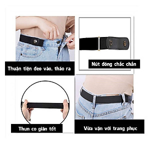 Dây Đai Half Belt Thắt Lưng Nịt Quần Thun Chun Cúc Bấm Co Giãn Không Khoá