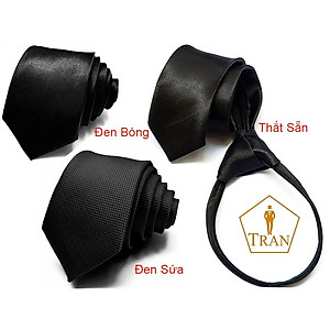 Ca Vat, Caravat, Cà Vạt, Cravat Đen Nam Bản Nhỏ 5Cm Dây Kéo Thắt Sẵn