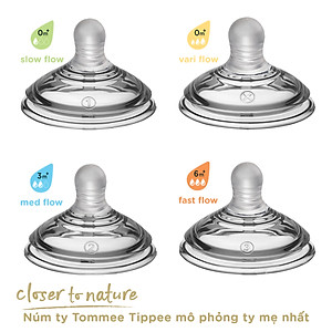 Núm Ty Silicon Siêu Mềm Tự Nhiên Cho Bé Tommee Tippee Natural Start Fast Flow Từ 6 Tháng (Vỉ đôi, tách lẻ)