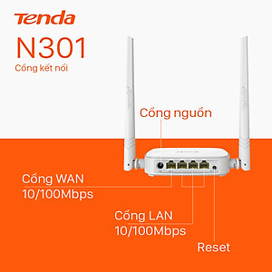 Thiết bị phát Wifi Tenda N301 Chuẩn N 300Mbps - Hàng Chính Hãng