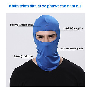 Khăn trùm kín mặt chống nắng, chống tia UV khi đi xe dành cho cả nam và nữ Rimix Khăn trùm đầu Ninja Fullface đi phượt (Màu đen) KHẨU TRANG TRÙM KIỂU NINJA