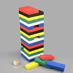 Bộ Rút Gỗ Màu Jenga 18cm nhiều màu