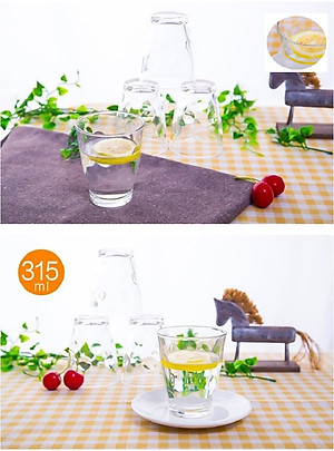 Bộ 04 cốc thủy tinh cao cấp chịu nhiệt họa tiết tròn mang lại vẻ trang nhã, sang trọng - nội địa Nhật Bản 