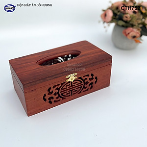 Hộp Giấy Ăn Bằng Gỗ Hương (Cỡ lớn - đủ mẫu) Đục Khắc Hoa Văn Tinh Xảo/Độc Đáo