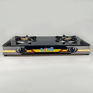 Bếp Ga Đôi RAIDEN Mặt Kiếng Cường Lực Khung Inox Bền Bỉ-Hàng Chính Hãng