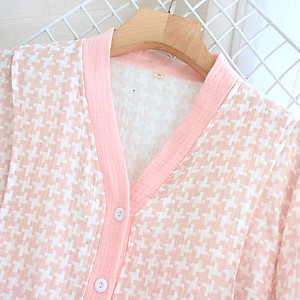 Đồ bộ bầu và sau sinh, Pijama cho con bú AZ44 chất liệu đũi xốp mặc hè thu và đông xuân