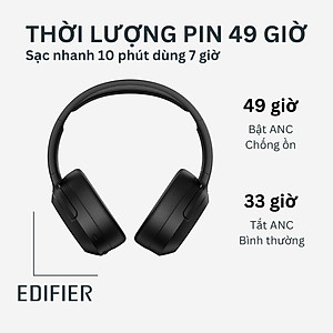 Tai nghe EDIFIER W820NB PLUS Bluetooth 5.0 | Chụp tai Chống ồn chủ động | Âm thanh chất lượng cao Hires | Chơi game - Hàng chính hãng