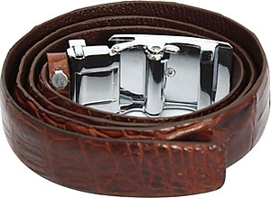 Thắt Lưng Nam Da Cá Sấu Gai Đuôi Huy Hoàng HT4211 (120 x 3.5 cm) - Nâu Đỏ