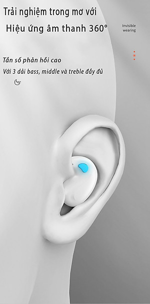 Tai nghe bluetooth nhét tai RiBi X55 - Siêu mỏng - Nằm gọn trong tai - Không gây đau tai - Invisible Wearing - Hàng chính hãng