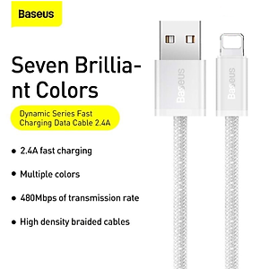 Cáp sạc nhanh và truyền dữ liệu Usb to Light-ning 2.4A Baseus Dynamic Series Fast Charging Data Cable- CALD- Hàng chính hãng