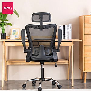 Ghế Xoay Văn Phòng Lưới Làm Việc Công Thái Học Deli - Tay Gập Thông Minh, Có Chỉnh Lưng, Lưới Thoáng Khí, Chân Xoay Tiện Ích, Đệm Ghế Êm Aí, Nhiều Màu - Phù Hợp Học Sinh, Văn Phòng, Game Thủ, Gaming - Hàng chính hãng