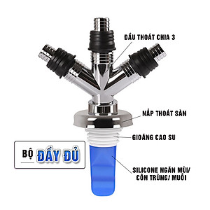 Bộ thoát nước máy giặt, thoát nước thải, nước thoát sàn nhà tắm, vệ sinh kiêm chống mùi hôi, ngăn côn trùng trào ngược – Bộ chia 3, MIHOCO 312