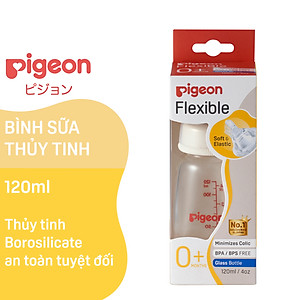 Bình sữa Pigeon cổ hẹp thủy tinh 120ml/240ml