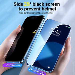 Kính cường lực chống nhìn trộm và bụi màng loa dành cho iPhone X/Xs/11/11 Pro Max/12/12 Pro Max/13/13 Pro Max/14/14 Pro Max/14 Plus hiệu WiWu iPrivacy với góc nhìn bảo mật 28 độ, độ mỏng 0.3mm, vát cạnh 2.5D và độ cứng 9H - Hàng nhập khẩu