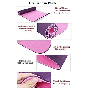 Thảm Tập Yoga, Gym Amalife 2 Lớp + Túi Đựng Thảm Tập Yoga Dây Buộc Thảm Tập Yoga (Giao Màu Ngẫu Nhiên)